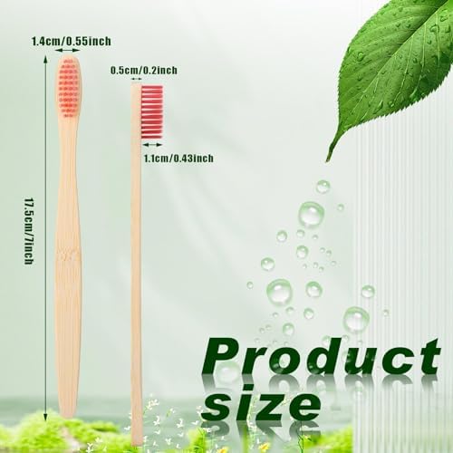Sieral 480 Pcs Bamboo Toothbrushes Bulk, Soft Bristle Bamboo Toothbrush