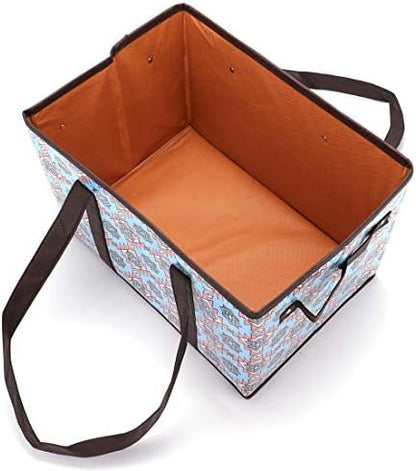 Foraineam Reusable Grocery Bags Set Durable Heavy Duty Tote Bag Collapsible Grocery Shopping Box Bag with Reinforced Bottom
