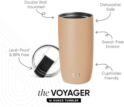 Simple Modern Travel Coffee Mug with Lid | 16oz | Tan