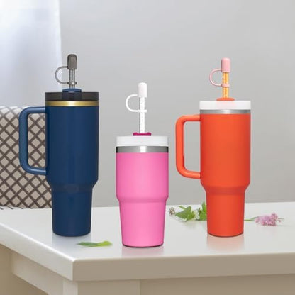 6 PCS Replacement Straws for Stanley|Owala|Simple Modern 40oz 30oz Tumbler, Reusable Color Drinking Straws with Cleaning Brush for Stanley Cup Accessorie，BPA Free, Dishwasher Safe