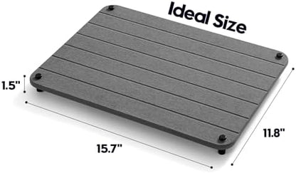 Razborci Stone Dish Drying Mat for Kitchen Counter, Water Absorbing Bathroom Tray Sink Organizer, Diatomaceous Earth Countertop Dish Rack Riser Sponge Holder Soap Dish, Dark Gray, 16" x 12"