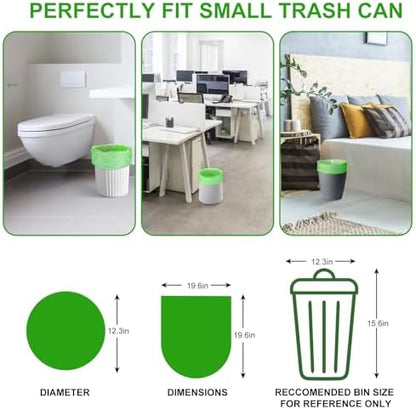 5 Gallon Biodegradable Garbage Bags - Inwaysin 100 Count Unscented Compostable Trash Bags Leakproof & Tear Resistant Wastebasket Liners Fit for Kitchen Pet or Diaper Pail, 5 Rolls, Clear Green