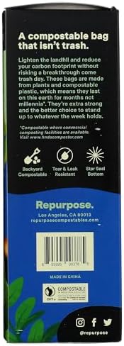 Repurpose, Compostable 13 Gallon Tall Kitchen Bags, 12 Count