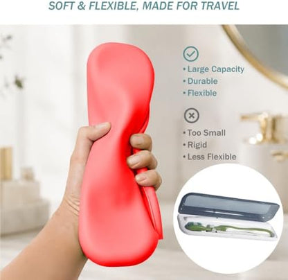 Silicone Toothbrush Travel Case, Upgrade Large Toothbrush Case for Travel
