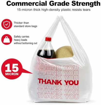 TashiBox 300Ct Plastic Bags，thank you bags,Shopping bags