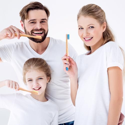 10 Pack Soft Bristles Bamboo Toothbrushes, Plastic Free Toothbrush