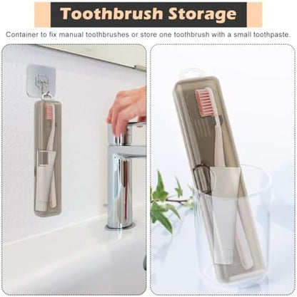 NINEFOX Toothbrush Travel Case 2 Packs,Transparent Black Toothbrushtoothbrush Cover,7.87 X 1.85 X 1.18 Inches Portable Travel Toothbrush Holder