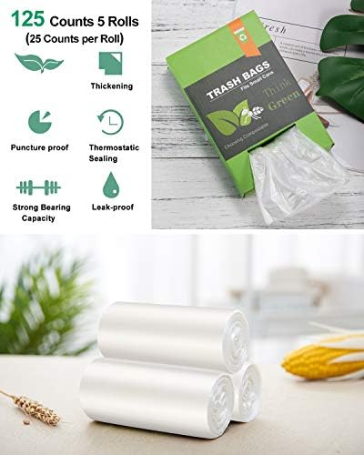 AYOTEE 1.2 Gallon Compostable Trash Bags, Strong Small Trash Bags 125 Count