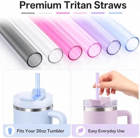 Joshey Replacement Straws for Stanley Quencher 30oz Tumbler, 6 Pack