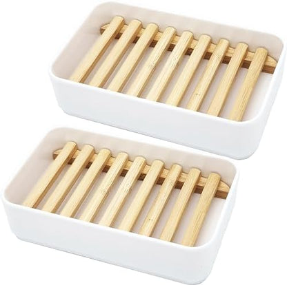 Soap Dish, 2 PCS Bathroom Self-Draining Soap Dish Holder for Shower