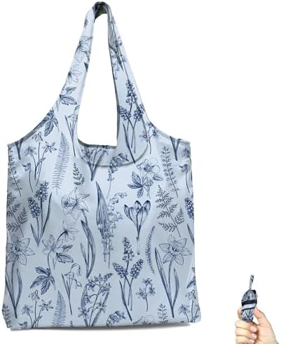 BeeGreen Reusable Grocery Shopping Bag -Travel Tote Bag - Foldable Compact Sturdy Bags