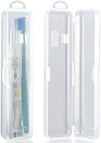 Patelai 2 Pack Toothbrush Case Container for Travel, Clear Portable Holder