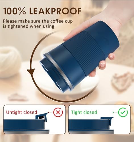 KETIEE Travel Mug 12oz, Insulated Coffee Mug with Leakproof Lid