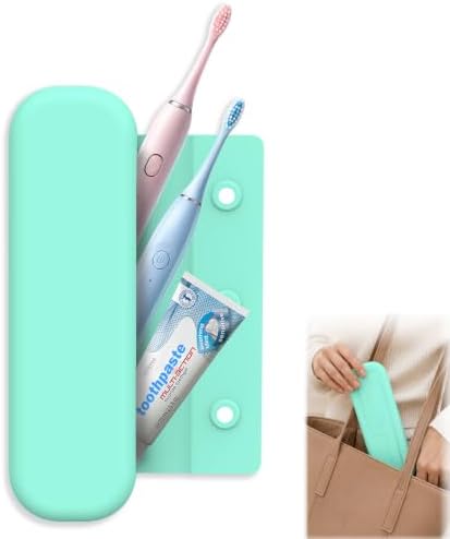 Silicone Toothbrush Travel Case, Upgrade Large Toothbrush Cover for Travel
