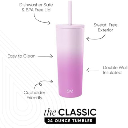 Simple Modern Iced Coffee Tumbler, Insulated | 24oz | Ombré
