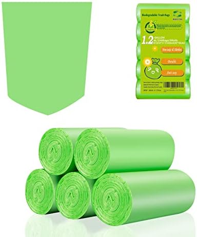 Mini Trash Bags, Inwaysin 1.2 Gallon Trash Bags, Small Bin Bags, 6L, 100Bags, Clear Green…