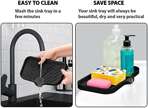 Multi-Functional Black Soap Holder - Soap Bar & Sponge Holder, Space-Saving Sink Caddy - Organize Your Kitchen!