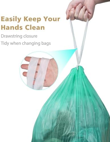 Small Compost Bags 1.2 Gallon 125 Count, AYOTEE Drawstring Mini Trash Bag, Strong Compostable Trash Bags Small Bathroom Trash Bags for Home Kitchen Office Fit 4.5-5 Liter Trash Can, 1-1.5 Gal