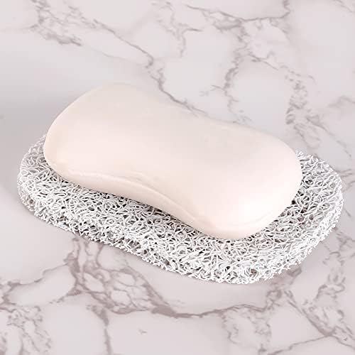 15 Piece Soap Savers Pads - White BPA Free Holder for Bar Soap, Non-Slip Self Draining Dish, Lift for Shower, Kitchen, Bathroom - Tray Bulk Accessories