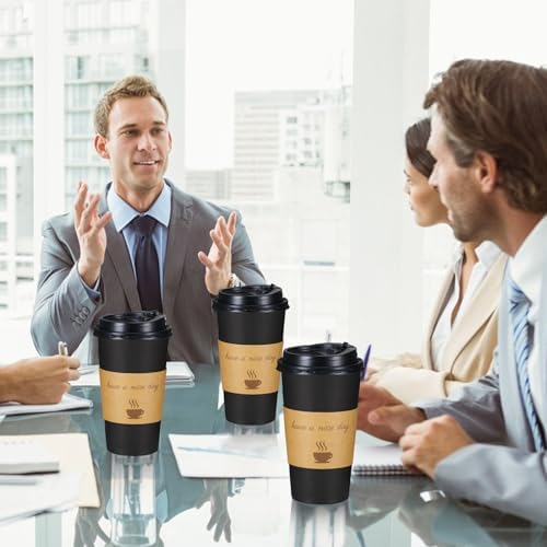Lamosi 20 oz Coffee Cups 50 Pack, Disposable To Go Paper Cups with Lid
