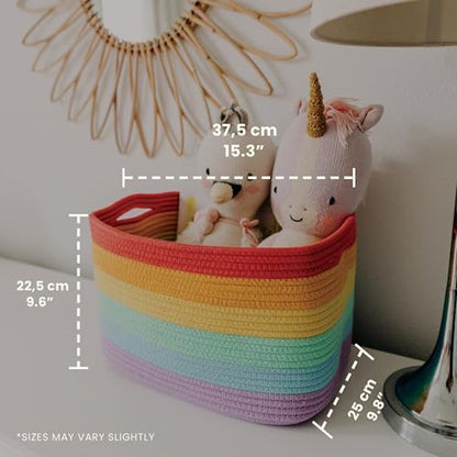 OrganiHaus Rainbow Baskets for Shelves, Set of 3, 15x9x10