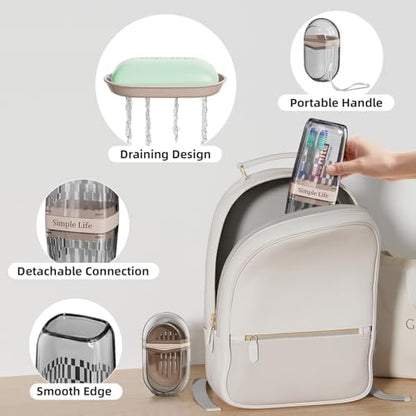 Bar Travel Soap Case Container, Portable Travel Toothbrush Case, Gray