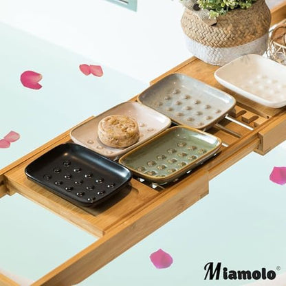 Miamolo Bar Soap Holder for Shower, Soap Dish Raised Design Save Soap Loss