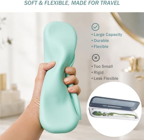 Silicone Toothbrush Travel Case, Upgrade Large Toothbrush Cover for Travel