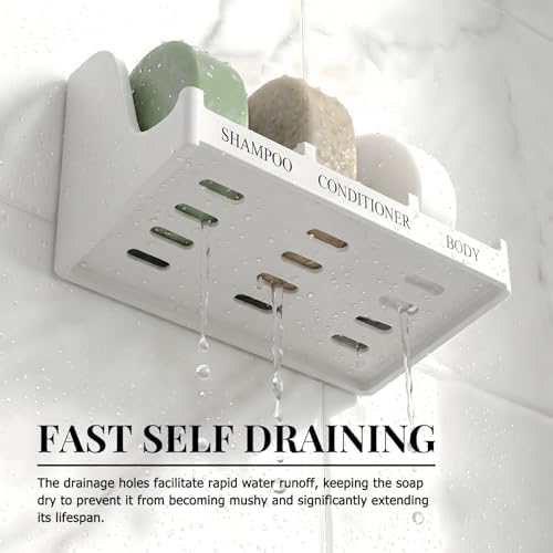 Soap Holder for Shower Wall, 3-Compartment Soap Dish [Patent Pending]