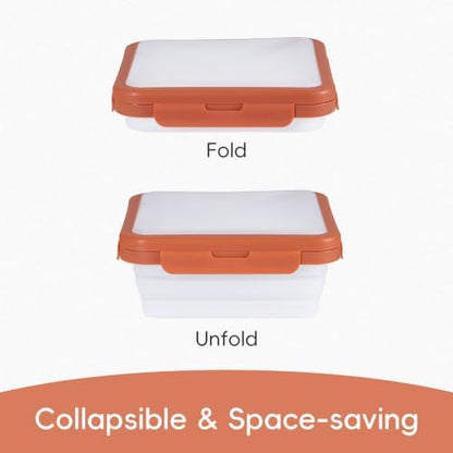 Reusable Silicone Food Storage Container with Lid Avocado Saver(6.5 cups/0.4 gal), Onion Keeper, Foldable Silicone Kitchen Organizers for Fridge
