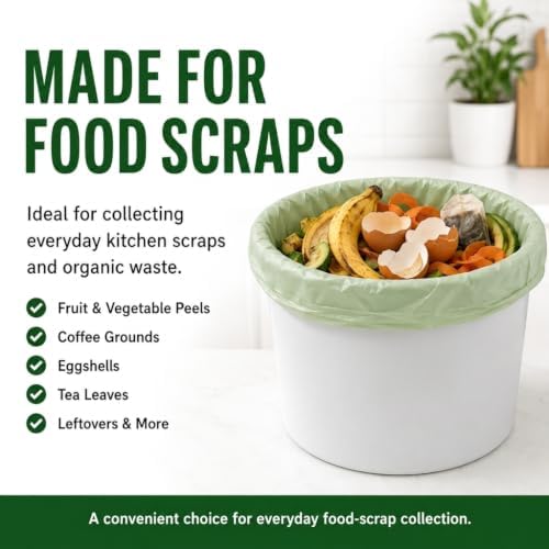 OrangeBio 3 Gallon Compostable Trash Bags, 200 Count