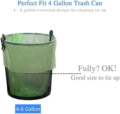 Jaoul Trash Bags 4 Gallon, Small Garbage Bags Strong Tear & Leak Resistant, Unscented Trash Bags for Kitchen, Bathroom, Office, Restroom, Car, Green, 100 Counts