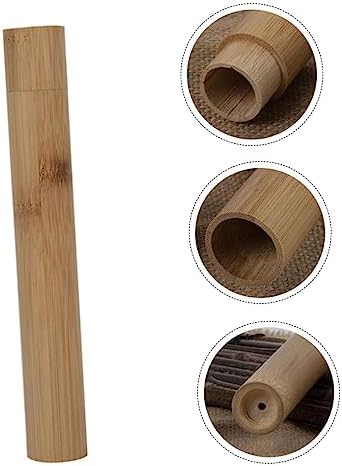 PartyKindom 2pcs Portable Travel Toothbrush Case Holder Bamboo Toothbrush Storage Container Waterproof and Lightweight for Outdoor Camping Hotel Use