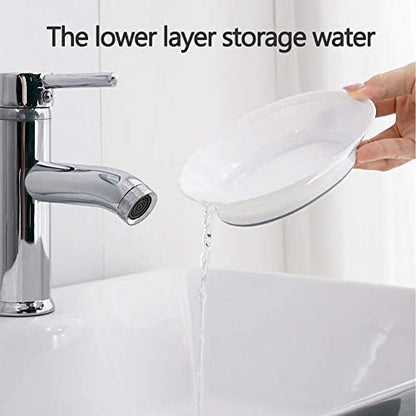 WYOK 2-Pack Soap Dish Plastic Soap Holder with Drainage for Shower (Blue)