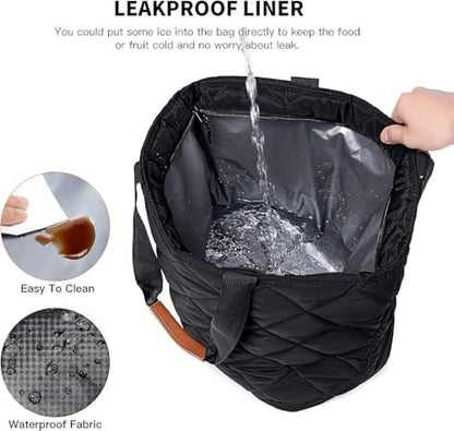 Insulated Cooler Bag Reusable Grocery Tote Bags Transport Large Lunch Box for Women
