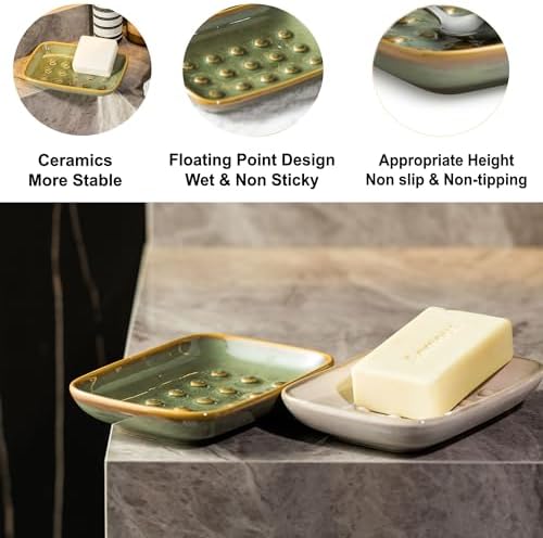 Miamolo Soap Dish for Shower & Bathroom, Floating Point Save Soap Loss