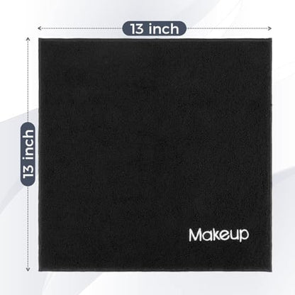 GLIMGLINT Makeup Remover Wash Cloths 5 Pack – Soft Black Makeup Towels