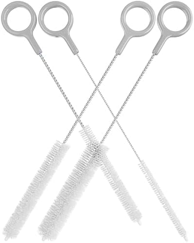 Buenalife Heavy Duty Cleaning Brushes Set of 4 - Extra Long Straw Cleaners for Metal and Plastic Reusable Drinking Straws, to Clean Small Spaces, Sippy Cups, Water Bottles - Sturdy Hard Brush Bristles