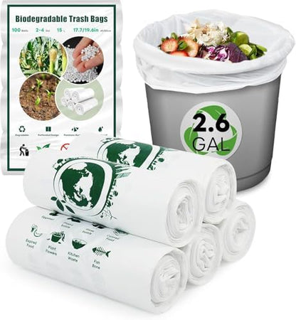 Small Trash Bags 2.6 Gallon - Garbage Bag Biodegradable