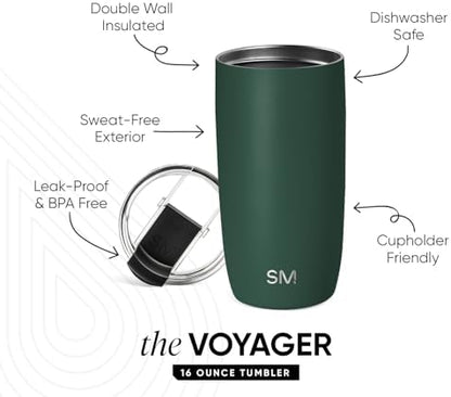 Simple Modern Travel Coffee Mug with Lid | 16oz | Green
