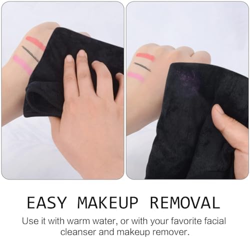Microfiber Facial Cloths Fast Drying Washcloth 12inch x 12inch Black 20 pack