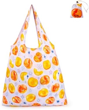Stelle Lightweight Reusable Grocery Bag with Handles Ripstop Nylon Foldable Tote Shopping Bags for Travel and Groceries