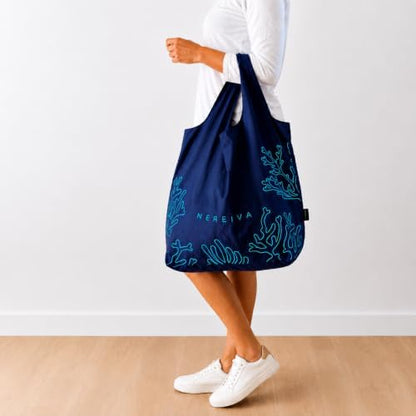 5 Pack in a Carry Pouch, Large Foldable Reusable Grocery Shopping Tote Bags