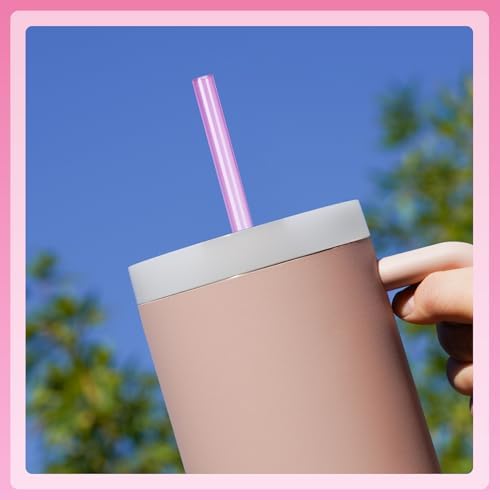 NiHome 12-Pack Plastic Reusable Straws Fit for Stanley 40 30 64 oz Tumbler