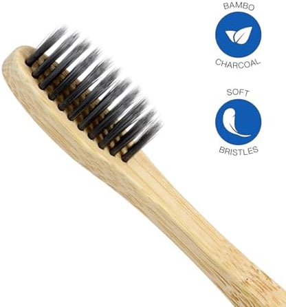 Isshah Biodegradable Bamboo Toothbrush - Compostable Eco-Friendly - 8 Pack