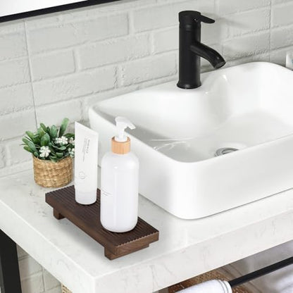 Bathroom Tray Farmhouse Decor Kitchen Soap Holder, 8.7" * 3.6" Walnut