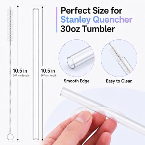 Joshey Replacement Straws for Stanley Quencher 30oz Tumbler, 6 Pack