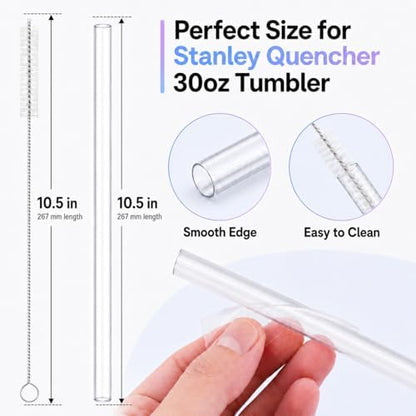 Joshey Replacement Straws for Stanley Quencher 30oz Tumbler, 6 Pack