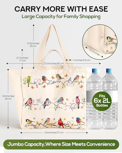 Miss Adola Cute Extra Large Canvas Grocery Tote Bag
