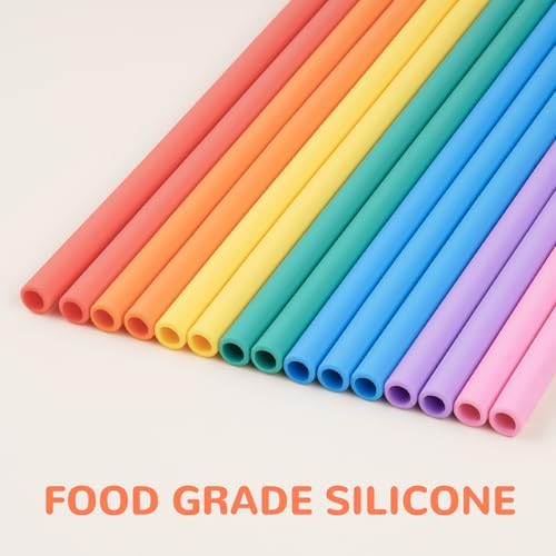 Tomorotec 15PCS Silicone Drinking Straws Fit for Stanley 40oz 30oz Tumbler